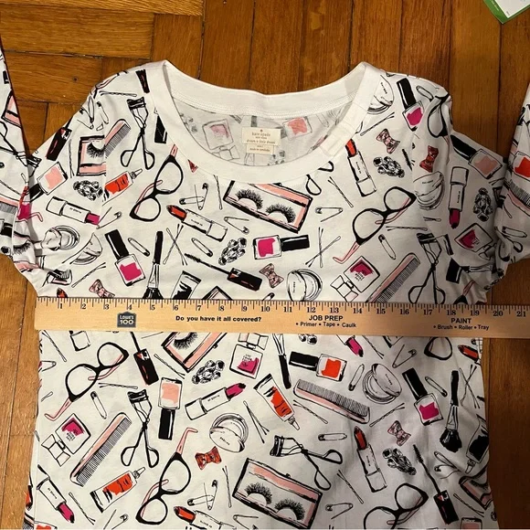 NWT Kate Spade Dream A Little Dream Nightshirt Sz Large Multicolor Lipstick - Picture 14 of 14